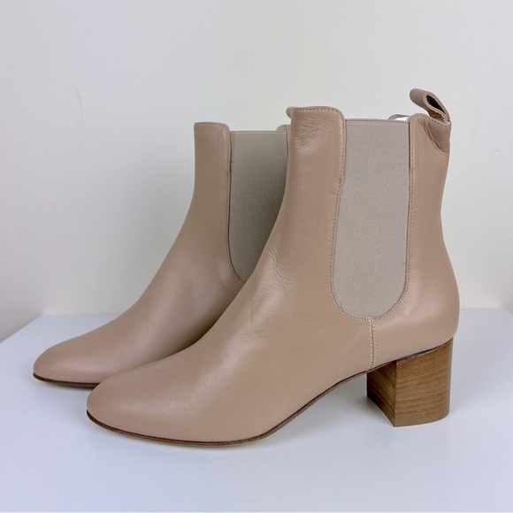 Kahmune | Neutral Leather Mila Chelsea Ankle Bootie Khaki | 38 - Picture 5 of 13